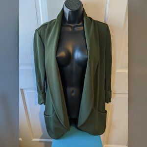 NWT French Mauve olive green knit tunic Melanie Blazer - L